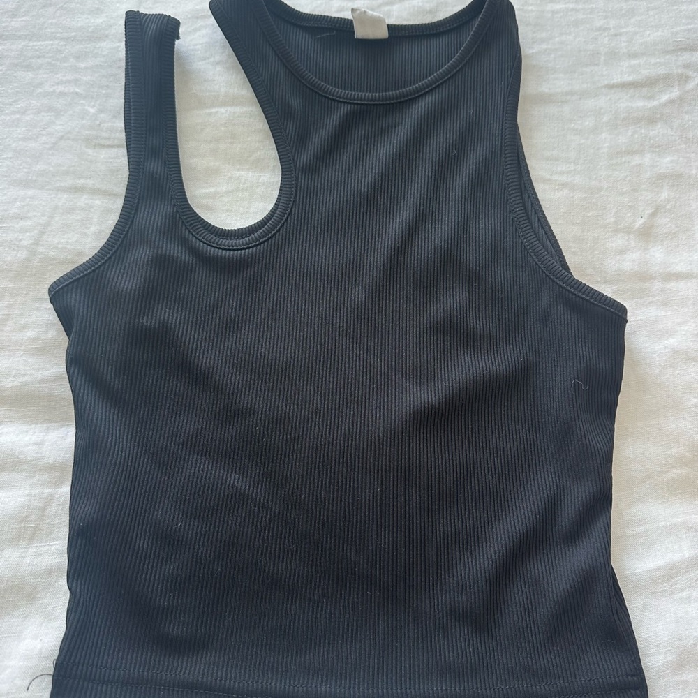 Black Ribbed Women's Tank Top